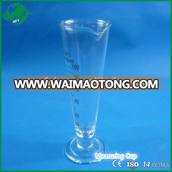 100ml 250ml 500ml Laboratory Borosilicate Cone Shape Glass Graduate Cylinder